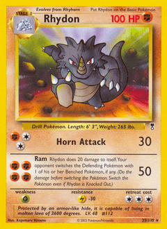 Rhydon Legendary Collection card