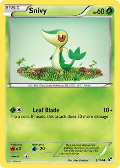 Snivy Black & White card