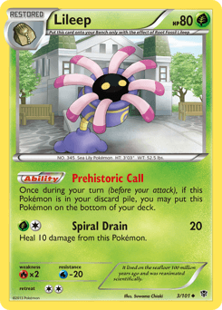 Lileep Plasma Blast card