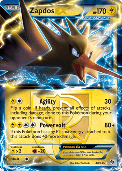 Zapdos ex Plasma Storm card