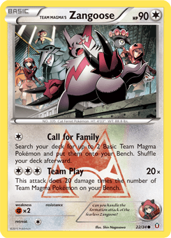 Team Magma's Zangoose Double Crisis card