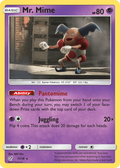 Mr. Mime Detective Pikachu card