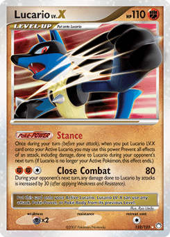 Lucario LV.X Mysterious Treasures card