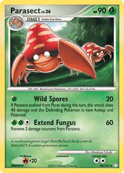 2007 Mysterious Treasures Parasect #58