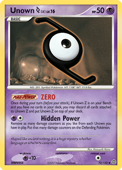2007 Secret Wonders Unown [Z] #72