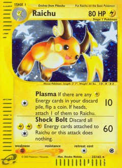 Raichu Expedition Base Set card