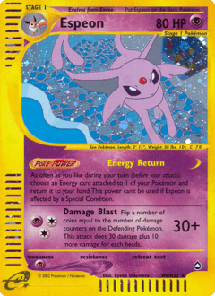 Espeon ★ Aquapolis card