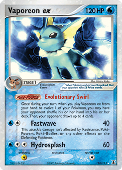 Vaporeon ex Delta Species card