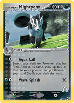 Team Aqua's Mightyena Team Magma vs Team Aqua card