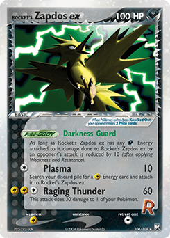 Rocket's Zapdos ex Team Rocket Returns card