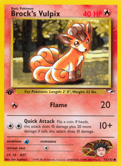 Brock's Vulpix Gym Heroes card