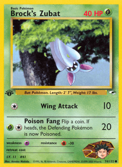 2000 Gym Heroes Brock's Zubat #74