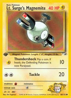 2000 Gym Heroes Lt. Surge's Magnemite #80