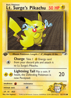 2000 Gym Heroes Lt. Surge's Pikachu #81