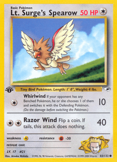 2000 Gym Heroes Lt. Surge's Spearow #83