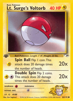 Lt. Surge's Voltorb Gym Heroes card