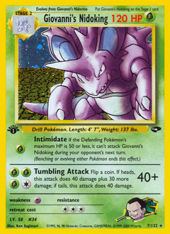Giovanni's Nidoking Gym Challenge card