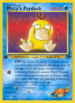 Misty's Psyduck Gym Challenge card
