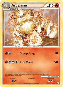 Arcanine HeartGold & SoulSilver card