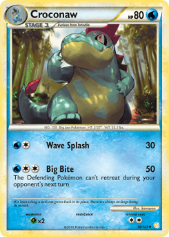 Croconaw HeartGold & SoulSilver card