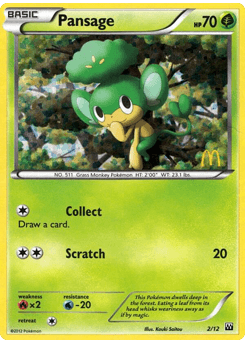 Pansage McDonald's Collection 2012 card