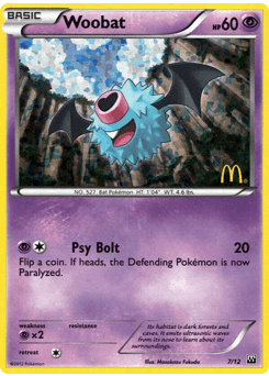 Woobat McDonald's Collection 2012 card