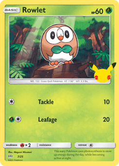 Rowlet McDonald's Collection 2021 card