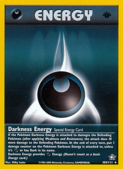 Darkness Energy Neo Genesis card
