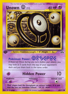 2001 Neo Discovery Unown [O] #69