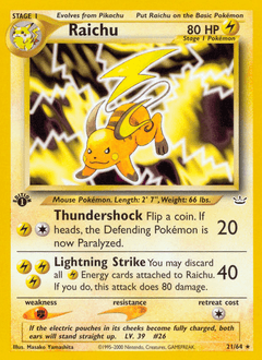 2001 Neo Revelation Raichu #21