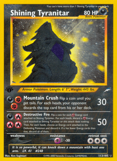 Shining Tyranitar Neo Destiny card