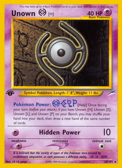 Unown [H] Neo Destiny card