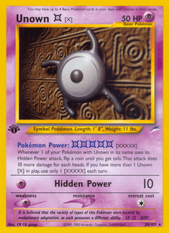 Unown [X] Neo Destiny card