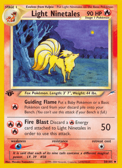 2002 Neo Destiny Light Ninetales #50