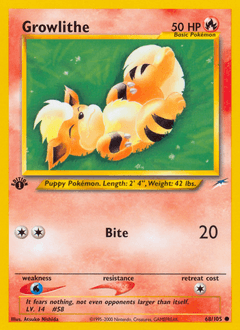 Growlithe Neo Destiny card