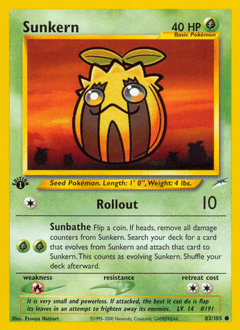 Sunkern Neo Destiny card
