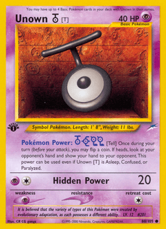 Unown [T] Neo Destiny card
