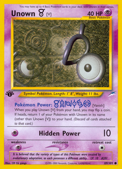 Unown V Neo Destiny card