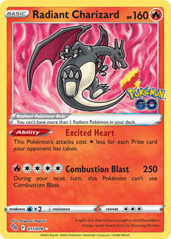Radiant Charizard Pokémon GO card