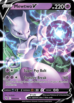 Mewtwo V Pokémon GO card