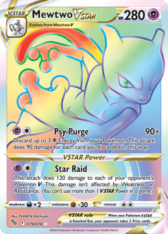 Mewtwo VSTAR Pokémon GO card