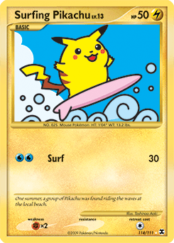 Surfing Pikachu Rising Rivals card