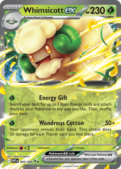 Whimsicott ex White Flare card