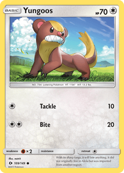 Yungoos Sun & Moon card