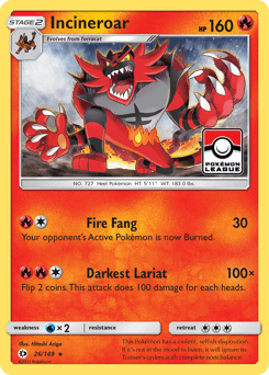 Incineroar Sun & Moon card