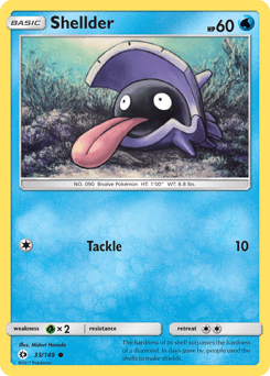 Shellder Sun & Moon card
