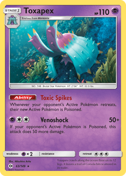 Toxapex Sun & Moon card