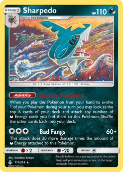 Sharpedo Unbroken Bonds card