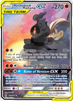 Marshadow & Machamp-GX Unbroken Bonds card