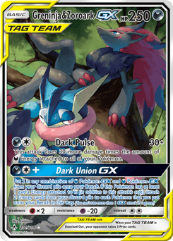 Greninja & Zoroark-GX Unbroken Bonds card